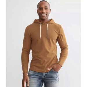 OUTPOST MAKERS  Men M Hoodie Brushed Knit Pullover Brown Soft